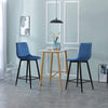 2x Bar Stools Blue Velvet Padded 65 cm/ 75 cm seat Breakfast bar stool Kitchen
