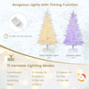 6FT Pre-lit Artificial Christmas Tree Hinged Xmas Tree with 300 LED Lights