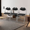 Set of 6 Folding Chairs Portable Office Metal Chairs U-shaped Frame Guest Chairs