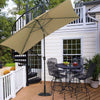 2x3m Rectangle Garden Parasol with Base Set Beach Umbrella Sun Shade Crank Tilt