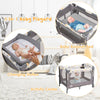 3 in 1 Portable Baby Travel Cot Crib Playard Infant Bassinet Bed Mattress Music