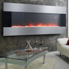 Electric Fireplace Stainless Steel Wall Mounted LED 6 Color Wall Inset Sliver UK
