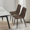 Set of 2 Faux Leather/Suede Dining Chairs Metal Legs Reception Restaurant Chair