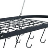 UK Metal Ceiling Hanging Pot Saucepan Pan Hanger Kitchen Storage Rack With Hooks