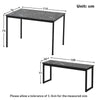 3PCS Dining Table and 2 Benches Set Kitchen Furniture Space-Saving Table Chairs
