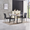 Grey Dining Table and Chairs 4/6 Set Retro Dining Room Chair Kitchen Home Office