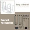 Fireplace Log Rack Set 4-Piece Fireplace Tools Wrought Iron Storage Logs Holder