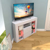 RGB LED Corner TV Unit Stand Cabinet Light Modern White High Gloss Doors & Matt