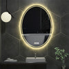 Ultra-thin Oval Bathroom Mirror LED Frameless Frosted Edges Shiny Vanity Mirror