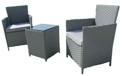 3PCS Outdoor Wicker Patio Rattan Garden Furniture Set with Chairs Cushion Table