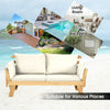 Outdoor Daybed Patio Convertible Couch Sofa Bed Wood Folding Chaise Lounge Bench