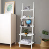 5 Tier Wooden Wall Rack Leaning Ladder Shelf Unit Bookcase Display MDF Storage