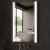 White Bathroom Mirror Wall Mounted 3 Colors LED Lights Touch Switch Anti-fog