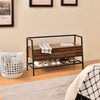 Industrial Shoe Bench Shoe Storage Bench W/ Hidden Storage Space for Hallway