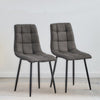 2 Pcs Brown Faux Leather/PU/ Velvet Dining Chairs Lint Chair Padded Dining Room
