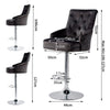 Swivel Velvet Breakfast Bar Stool Chairs Seat Lion Knocker Back Chrome Footrest