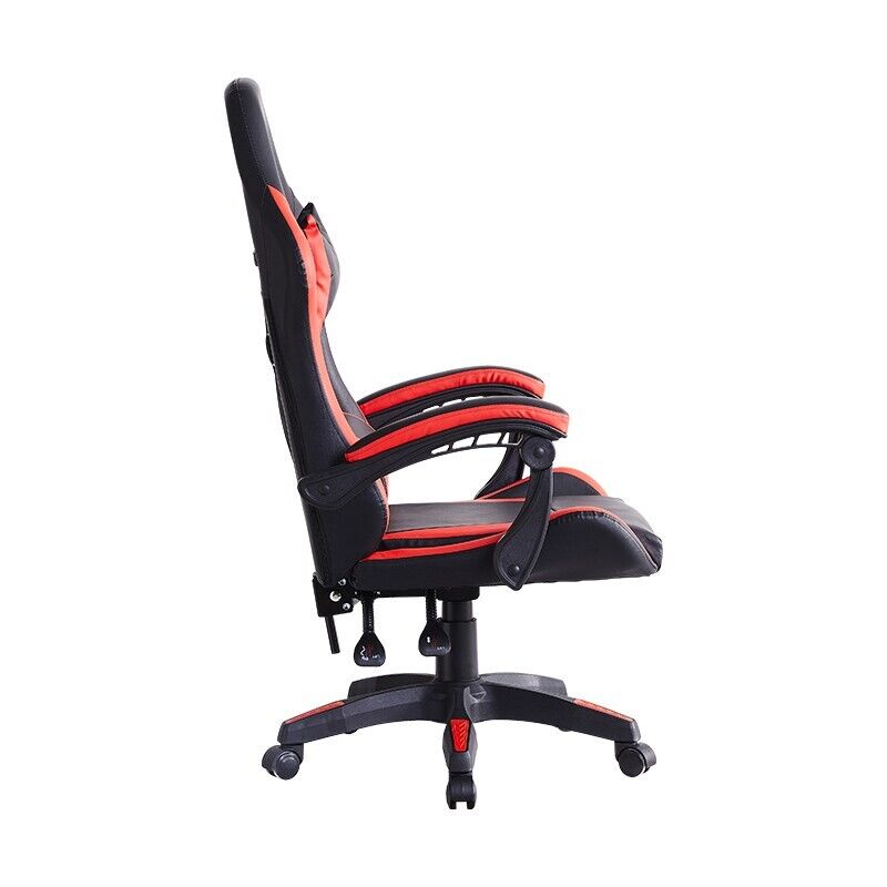 Red Racing Chair Red Executive Racing Gaming Chair PU Faux Leather Computer Desk Chair ...