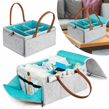 Baby Changing Bag Diaper Organiser Nappy Mum Storage Bag with Lid Practical Grey