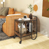 Mobile Buffet Serving Cart Kitchen Trolley Utility Cart Industrial Bar Cart