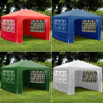 3x4m Sides Gazebo Marquee Tent Garden Party Waterproof Canopy Shelter Windbar
