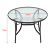 105cm Round Glass Table Metal Frame Outdoor Garden Cafe Patio Large Dining Table
