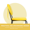 Dining Chairs 6 PCS Velvet Yellow Stackable Fabric Seat Metal Leg Home Office