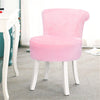 Plush Fluffy Dressing Table Stool Vanity Makeup Chair Scroll Back Padded Seat