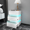 High Gloss 3 Drawers RGB LED Light Bedside Table Nightstand Cabinet Nightstand