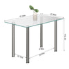 120cm Glass Dining Table 4 Chairs Faux Leather Kitchen Home Furniture Restaurant