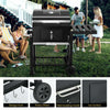 Portable Charcoal Grill BBQ Offset Smoker Combo w/ Wheels & Side Table Camping