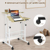 Mobile Standing Desk Height Adjustable PC Laptop Table wIith Flip-over Desktop