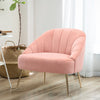 Upholstered Armchair Scalloped Sofa Lounge Fireside Oyster Tub Chair Velvet Pink