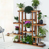 XL-Large 17-Pot Wood Plant Stand Shelf Bonsai Artworks Exhibition Rack Useful UK