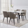 Set of 2 Grey Dining Chair Faux Leather Padded Seat Metal Legs Chair Dining Room