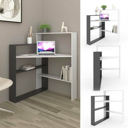 Corner Computer Desk PC Table Workstation Home Office Study Furniture w/ Shelves