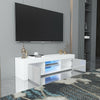 Modern TV Unit Cabinet Stand Matt Body & High Gloss Doors LED Light Livingroom