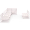 8 Piece Garden Set White Solid Pinewood E3I4