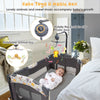 3 in 1 Portable Baby Travel Cot Crib Playard Infant Bassinet Bed Mattress Music