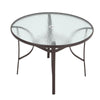 Tempered Glass Table Dining Outdoor Garden Patio Bistro Table with Parasol Hole