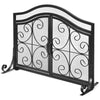 Magnetic 2 Doors Fireplace Screen Gate Large Spark Fire Guard Mesh Protector