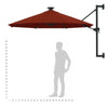 Wall-Mounted Parasol & Metal Pole Umbrella Patio Parasol Garden Umbrella