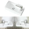 Small White Bathroom Wall Hung Cloakroom Ceramic Compact Wash Basin Sink 370mm