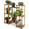 8 Square Hollow-out Wood Plant Stand Racks Small Space Flower Herbs Holder Stand