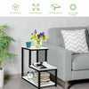 3- Tier Industrial End Table Sofa Bedside Table Nightstand Home Office Bookcase