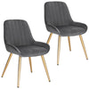 2x Dining Chairs Living Room Kitchen Restaurants with Velvet Padded Metal Legs