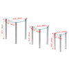 Nest of 3 Tempered Glass Nested Tables Side End Lamp Sofa Tables Living Room
