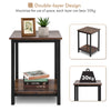 2 Tier Side Sofa Table Small Coffee Tea Table Industrial Wooden Metal End Table