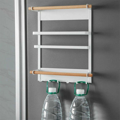 Refrigerator Side Shelf Fridge Hanging Rack Seasoning Organizer & 2 Towel Holder