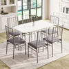 Foldable Dining Table and Chairs PU Leather Padded Seat Kitchen Home Furniture