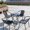 Garden Bistro Furniture Set Patio Folding Gloss Table 4 Chairs In/Outdoor Rattan